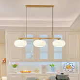 Lampadario moderno dimmerabile a 3 luci in vetro sferico per sala da pranzo