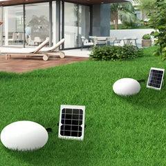 Lampada sasso bianca da giardino LED dimmerabile con pannello solare esterno