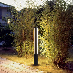 Lampione da giardino moderno LED in metallo nero a cilindro