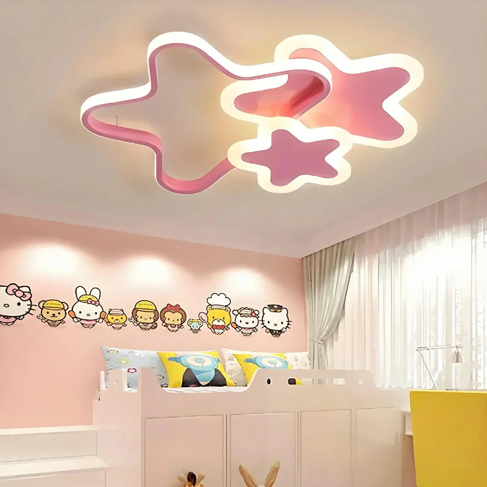 Plafoniera LED a soffitto per cameretta a forma di stella dimmerabile moderna dimensione 52 cm