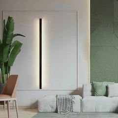 Applique da parete lineare LED dimmerabile nera stile minimale per soggiorno
