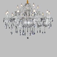Lampadario classico in cristallo a candelabro con più bracci per sala da pranzo