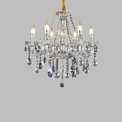 Lampadario classico in cristallo a candelabro con più bracci per sala da pranzo