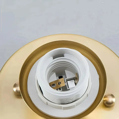 Plafoniera da corridoio stile mid-century dimmerabile in ottone e vetro opale
