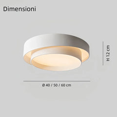 Plafoniera circolare LED dimmerabile dal design moderno per camera da letto