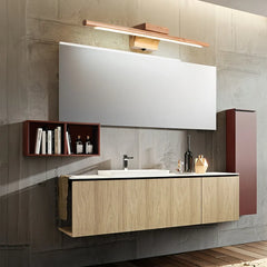 Applique da specchio per bagno a LED dimmerabile in legno design nordico lineare