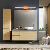 Applique da specchio per bagno a LED dimmerabile in legno design nordico lineare