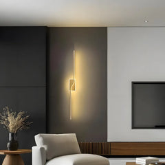 Applique da parete oro LED dimmerabile lineare minimalista per soggiorno