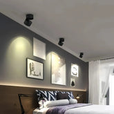 Faretto a soffitto cilindrico LED dimmerabile orientabile a 360° dal design minimal