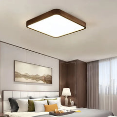 Plafoniera LED in legno stile nordico dimmerabile per camera da letto