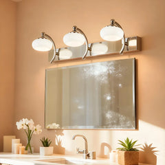 Applique da bagno sopra specchio contemporanea a LED dimmerabile in cromo lucido