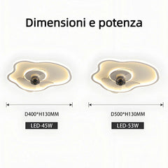 Plafoniera LED da soffitto con ventilatore silenzioso dimmerabile per camera da letto
