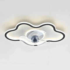 Ventilatore da soffitto LED dimmerabile silenzioso dal design ondulato per camera da letto
