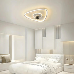 Ventilatore da soffitto LED dimmerabile silenzioso con telecomando dal design a cono per camera da letto