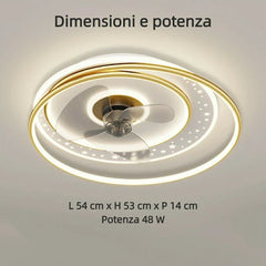 Plafoniera con ventilatore silenzioso LED dimmerabile per camera da letto