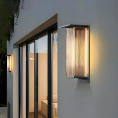 Applique da esterno rettangolare moderno LED solare nero