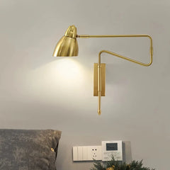 Lampada da lettura da parete moderna con doppio braccio orientabile per camera da letto