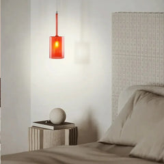 Lampadario a bottiglie in vetro con altezza regolabile da comodino luce calda