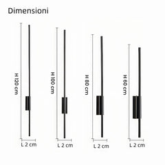 Applique lineare minimalista con LED dimmerabile per soggiorno