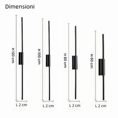 Applique minimalista con LED dimmerabile lineare per camera da letto