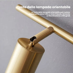 Faretti a parete contemporanei in ottone massiccio per specchio bagno orientabili