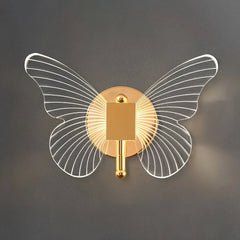 Applique oro per camera da letto a farfalla con LED dimmerabile design moderno
