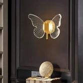 Applique oro per camera da letto a farfalla con LED dimmerabile design moderno
