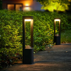 Paletto solare da giardino con LED dimmerabile e design moderno a struttura aperta