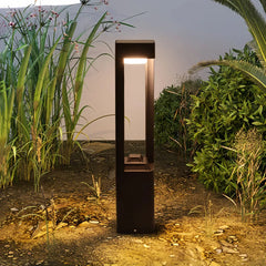 Paletto solare da giardino con LED dimmerabile e design moderno a struttura aperta