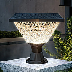 Lampada da pilastro moderna solare a cono per esterno