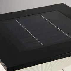 Lampada da pilastro moderna cubica a LED solare con diffusore a forma di clessidra per giardino