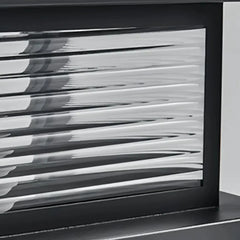 Lampada da esterno per cancello e pilastro solare a LED con vetro rigato nero