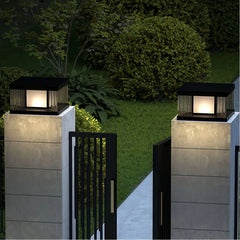 Lampada da pilastro moderna da esterno solare a LED con pannelli scanalati per giardino