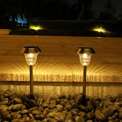 Paletto LED solare da giardino in acciaio inox dal design minimalista