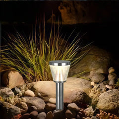 Paletto da giardino solare LED con diffusore conico dal design contemporaneo