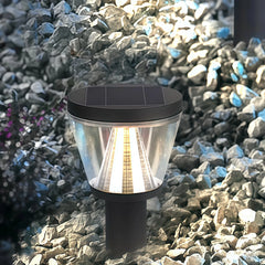 Paletto da giardino solare LED con diffusore conico dal design contemporaneo