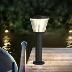 Paletto da giardino solare LED con diffusore conico dal design contemporaneo