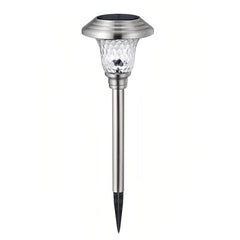 Lampioncino solare LED da giardino con vetro decorativo effetto giochi di luce e picchetto