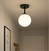 Plafoniera a sfera in vetro con LED per corridoio e design moderno
