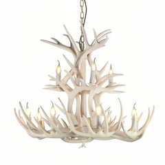 Lampadario con corna di cervo effetto naturale stile chalet per soggiorno