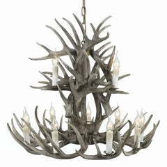 Lampadario con corna di cervo effetto naturale stile chalet per soggiorno
