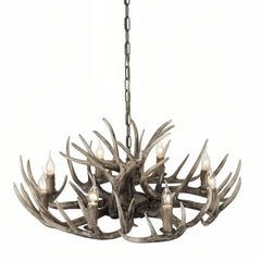 Lampadario con corna di cervo effetto naturale stile chalet per soggiorno