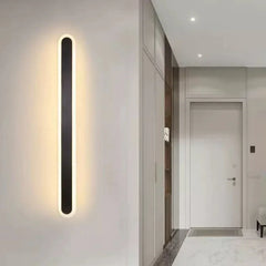 Applique lineare LED dimmerabile dal design moderno in metallo nero