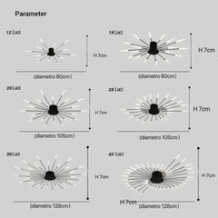 Plafoniera LED moderna in stile sputnik dimmerabile per soggiorno