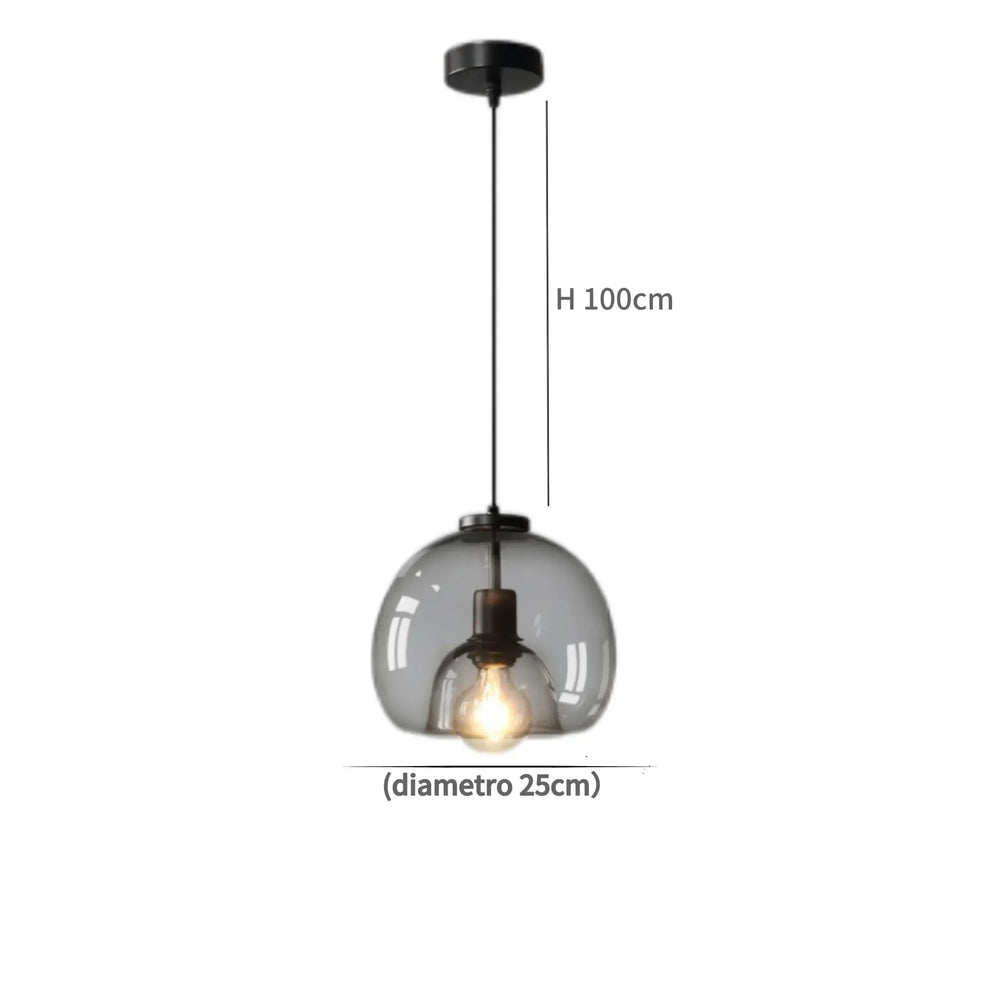 Lampadario a sospensione a sfera in vetro dal design moderno LED per sala da pranzo