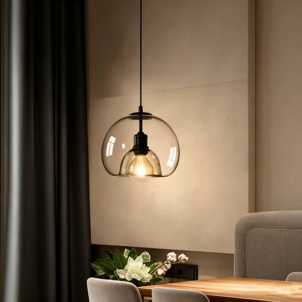 Lampadario a sospensione a sfera in vetro dal design moderno LED per sala da pranzo