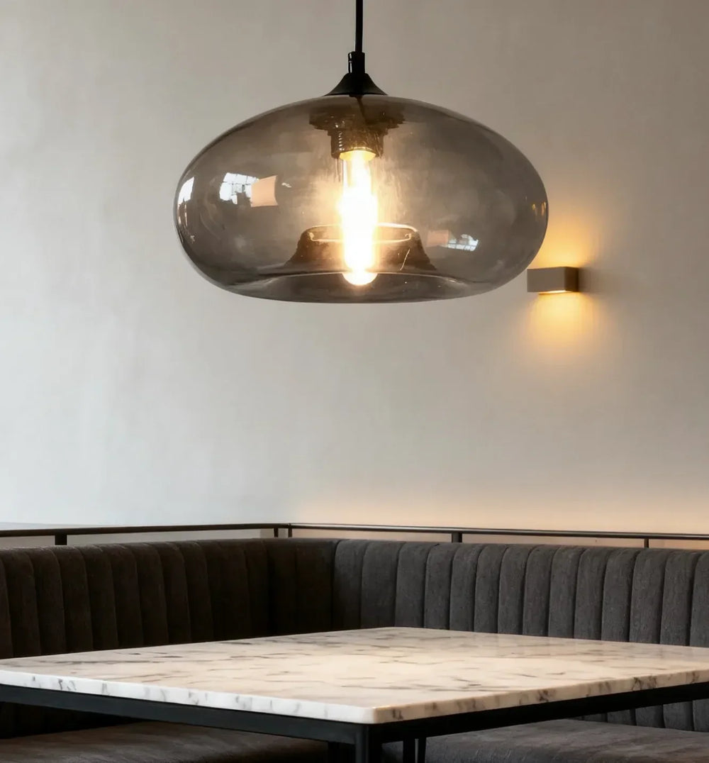 Lampadario in vetro colorato vintage a sospensione per sala da pranzo