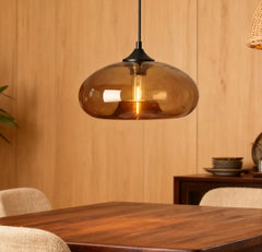 Lampadario in vetro colorato vintage a sospensione per sala da pranzo