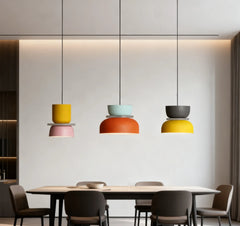 Lampadario macaron a sospensione nordico in metallo per sala da pranzo