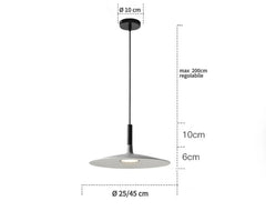 Lampadario a disco nordico in metallo per sala da pranzo